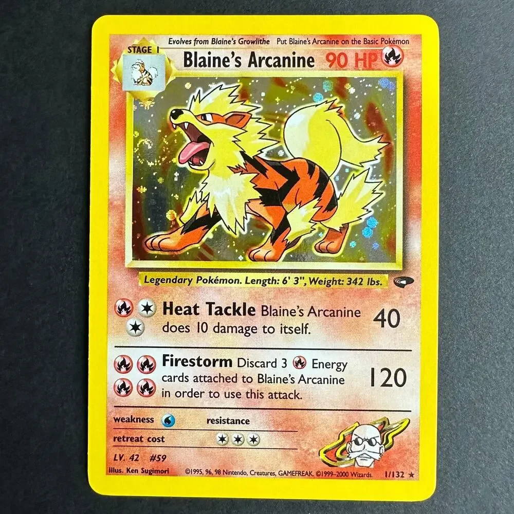 Pokemon TCG Blaine's Arcanine Gym Challenge 001/132 Holo Rare NM Unlimited